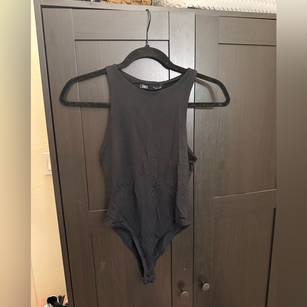 Zara Black Sleeveless Bodysuit